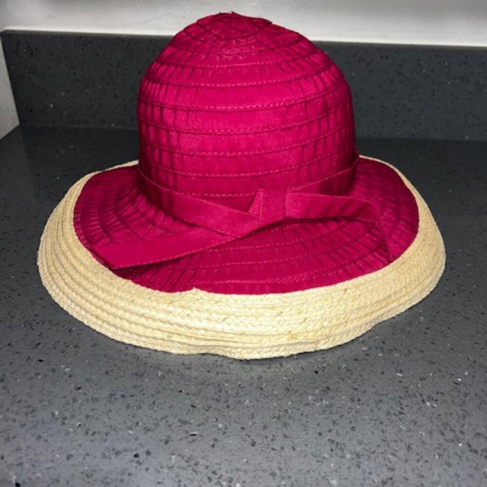 San Diego Hat Co Pink Wide Brim Ribbon Polyester OSFM Vacation Beach Outdoor